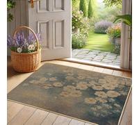 Paillasson en fleurs de cerisier printanière, tapis de porte floral beige pour entrée extérieure et intérieure, décoration rustique, caoutchouc imperméable, antidérapant, absorbe la saleté, facile à