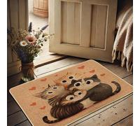 Paillasson en forme de chat mignon, adorable chatons, tapis d'entrée intérieur et extérieur pour décoration saisonnière, caoutchouc antidérapant pour un nettoyage facile, respectueux des animaux, 73,7