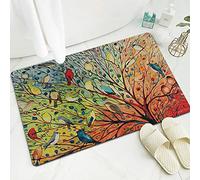 Paillasson entree exterieur Oiseau D'Arbre Coloré Tapis Paillasson d Entree Interieur tapis de bain Antidérapant Paillasson Lavable en Machine Paillasson Extérieur Absorbant Tapis Entree(60x90cm)