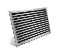 BOMOE Paillasson Aluminium 40x60 cm - Antidérapant Inoxydable Résistant aux Intempéries - Paillasson Exterieur Resistant Pluie Paillasson Interieur Porte Entrée Bureau Argent - AluGant
