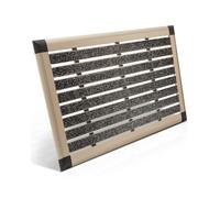 BOMOE paillasson en Aluminium 40x60 cm AluGant Porte Principale - Paillasson Exterieur Resistant Pluie Collecteur Saleté Interieure Champagne Métallisé