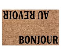 Paillasson extérieur Bonjour Au Revoir Paillasson français Bonjour Au Revoir Cadeau de bienvenue France Tapis de bienvenue Français Cadeau Salutation Porche Tapis Intérieur Antidérapant (60 x 90 cm)