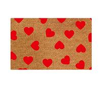 Paillasson extérieur en forme de cœur - Tapis de porte d'entrée en plein air - Love Lives Here - Tapis antidérapant amusant pour la Saint-Valentin