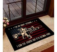 paillasson Exterieur Entree Ancien Combattant Je suis Un Ancien Combattant de l'armée Je Peux réparer Les bêtises, mais ça va Faire Mal Paillasson