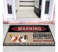 paillasson Exterieur Entree Attention ! Cette propriété est protégée par Un paillasson Bassethound hautement dressé.