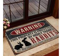 paillasson Exterieur Entree Attention Lapins ! Paillasson hautement dressé