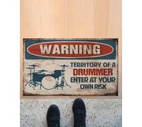 paillasson Exterieur Entree Attention ! Territoire d'un Batteur. Entrez à Vos Risques et périls. Paillasson