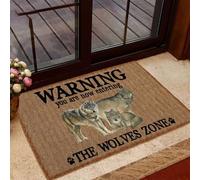 paillasson Exterieur Entree Attention ! Vous entrez dans la Zone des Loups ! Paillasson d'intérieur et d'extérieur