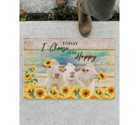 paillasson Exterieur Entree Aujourd'hui, Je Choisis d'être Heureuse. Paillasson Mouton et Tournesol