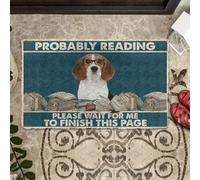 paillasson Exterieur Entree Beagle Probablement en Train de Lire Le paillasson « Veuillez Patienter ».