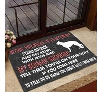 paillasson Exterieur Entree Berger Allemand Avant de cambrioler ma Maison Tapis de Porte Humoristique d'intérieur et d'extérieur