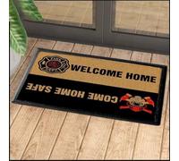 paillasson Exterieur Entree Bienvenue à la Maison, rentrez chez Vous en Toute sécurité, paillasson Pompier
