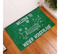 paillasson Exterieur Entree Bienvenue au Pays des Merveilles Wiener ! Tapis d'entrée Teckel pour intérieur et extérieur