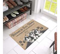 paillasson Exterieur Entree Bienvenue chez Nous ! Tapis de Bienvenue Facile à Nettoyer pour Chien