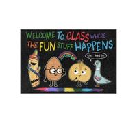 paillasson Exterieur Entree Bienvenue ! Tapis de Porte « des Choses Amusantes arrivent » pour la Classe, Cadeau pour l'enseignant(e)