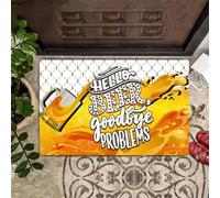 paillasson Exterieur Entree Bonjour la bière, Adieu Les problèmes ! - Paillasson - Cadeau pour la Famille Cat Beer