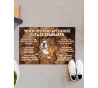 paillasson Exterieur Entree Bouledogue Anglais, Lors de Votre Visite chez Moi, Veuillez Penser au paillasson.