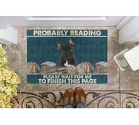 paillasson Exterieur Entree Bouledogue français - Probablement en Train de Lire « Veuillez Patienter jusqu'à ce Que Je finisse Cette Page » - Paillasson