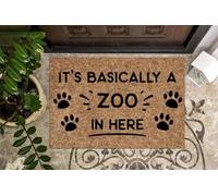 paillasson Exterieur Entree « C’est Un Vrai Zoo Ici ! » Paillasson Humoristique, Cadeau d’Anniversaire pour Un ami ou Un Membre de la Famille