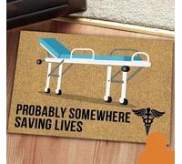 paillasson Exterieur Entree Cadeaux pour Les infirmières, Probablement Quelque Part en Train de sauver des Vies : Paillasson avec Symbole d'infirmière