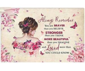 paillasson Exterieur Entree Cancer. Souviens-toi Toujours Que tu ES Plus Courageux. Paillasson de Sensibilisation au Cancer.