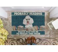 paillasson Exterieur Entree Caniche - Probablement en Train de Lire « Veuillez Patienter Que Je finisse Cette Page », paillasson Cadeau pour Les Amoureux des Livres