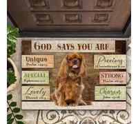 paillasson Exterieur Entree Cavalier King Charles Spaniel Dieu Dit Que tu ES Un paillasson
