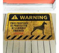 paillasson Exterieur Entree Cette propriété est protégée par Un Doberman hautement dressé, utilisé à l'intérieur comme à l'extérieur.