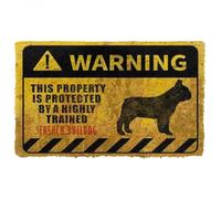 paillasson Exterieur Entree Cette propriété est protégée par Un paillasson d'intérieur et d'extérieur en Forme de Bouledogue français hautement dressé