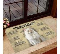 paillasson Exterieur Entree Chat Blanc Qui Visite ma Maison Paillasson