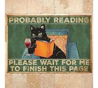 paillasson Exterieur Entree Chat Probablement en Train de Lire Paillasson Vintage d'intérieur et d'extérieur