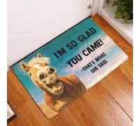 paillasson Exterieur Entree Cheval, Je suis Content Que tu sois Venu. Paillasson de Bienvenue Facile à Nettoyer.