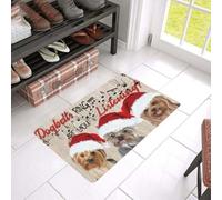 paillasson Exterieur Entree Clochettes de Noël Yorkshire Terrier pour Chien - Tapis d'intérieur et d'extérieur « As-tu l'écoute ? »