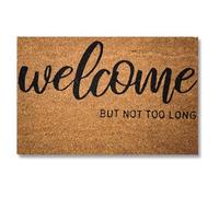 Paillasson exterieur entree Coco | Base PVC Antidérapante | Tapis d’Entrée Absorbant et Durable | Design Original pour Intérieur et Extérieur Abrité | 40x60 cm | Welcome but not too Long