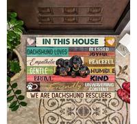 paillasson Exterieur Entree dans Cette Maison, Nous Sommes des teckels ! Tapis de Porte d'intérieur et d'extérieur Amusant