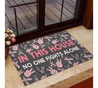 paillasson Exterieur Entree dans Cette Maison, Personne ne se Bat Seul - Paillasson de Sensibilisation au Cancer