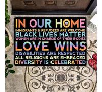 paillasson Exterieur Entree dans Notre Maison, l'amour Triomphe de l'égalité - Tapis d'entrée intérieur et extérieur
