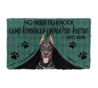 paillasson Exterieur Entree Doberman Pinscher - Nous savons Que Vous êtes là - Paillasson personnalisé avec nom