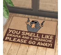 paillasson Exterieur Entree Drame et Mal de tête : Tapis de Bienvenue Teckel Facile à Nettoyer