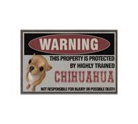 paillasson Exterieur Entree [Édition limitée] Attention ! Cette propriété est protégée par Un paillasson Chihuahua hautement dressé.