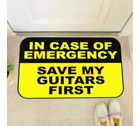 paillasson Exterieur Entree en Cas d'urgence, Sauvez d'abord Mes Guitares ! Paillasson