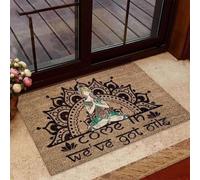 paillasson Exterieur Entree Entrez, on s'en occupe ! Tapis de Porte imprimé Yoga aux huiles essentielles