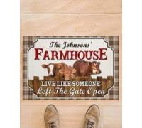 paillasson Exterieur Entree Ferme Cow - Vivez comme si Quelqu'un Avait laissé Le Portail Ouvert - Paillasson