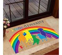 paillasson Exterieur Entree Fierté LGBT - Paillasson Arc-en-Ciel « Bienvenue à la diversité »
