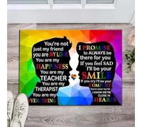 paillasson Exterieur Entree Fierté LGBT - Paillasson avec Citations « Différent, Pas Seul »