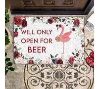 paillasson Exterieur Entree Flamingo n'ouvrira Que pour la bière - Paillasson Flamingo