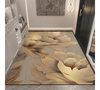 Paillasson Exterieur Entree Fleur d'or Tapis D'entrée Antidérapant Peluche Courte Décoration pour Entrée Couloir Cuisine Salle de Bain Tapis D Entree Interieur 60x90 cm