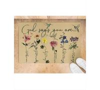 paillasson Exterieur Entree Fleurs Colibris Dieu Dit Que tu ES paillasson