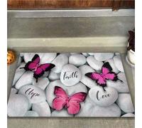 paillasson Exterieur Entree Foi, Espérance, Amour - Paillasson Papillon Sensibilisation au Cancer