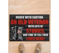 paillasson Exterieur Entree Frappez avec précaution. Un Vieux vétéran, Riche en Histoires et en Temps, VIT Ici. Paillasson